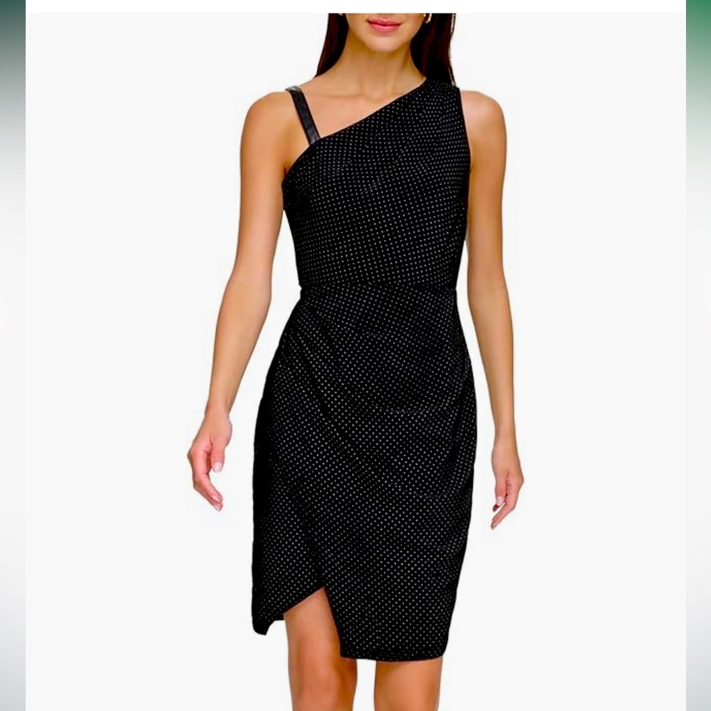 Black DKNY mixed media studded dress xs
